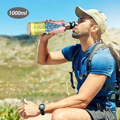 Miniatura 7 de Pink Cunning Frog Leakproof Reusable Water Bottle Insulated with Leak Proof Spout Lid Hot & Cold Double Walled for Sports, Travel, and School 20 OZ