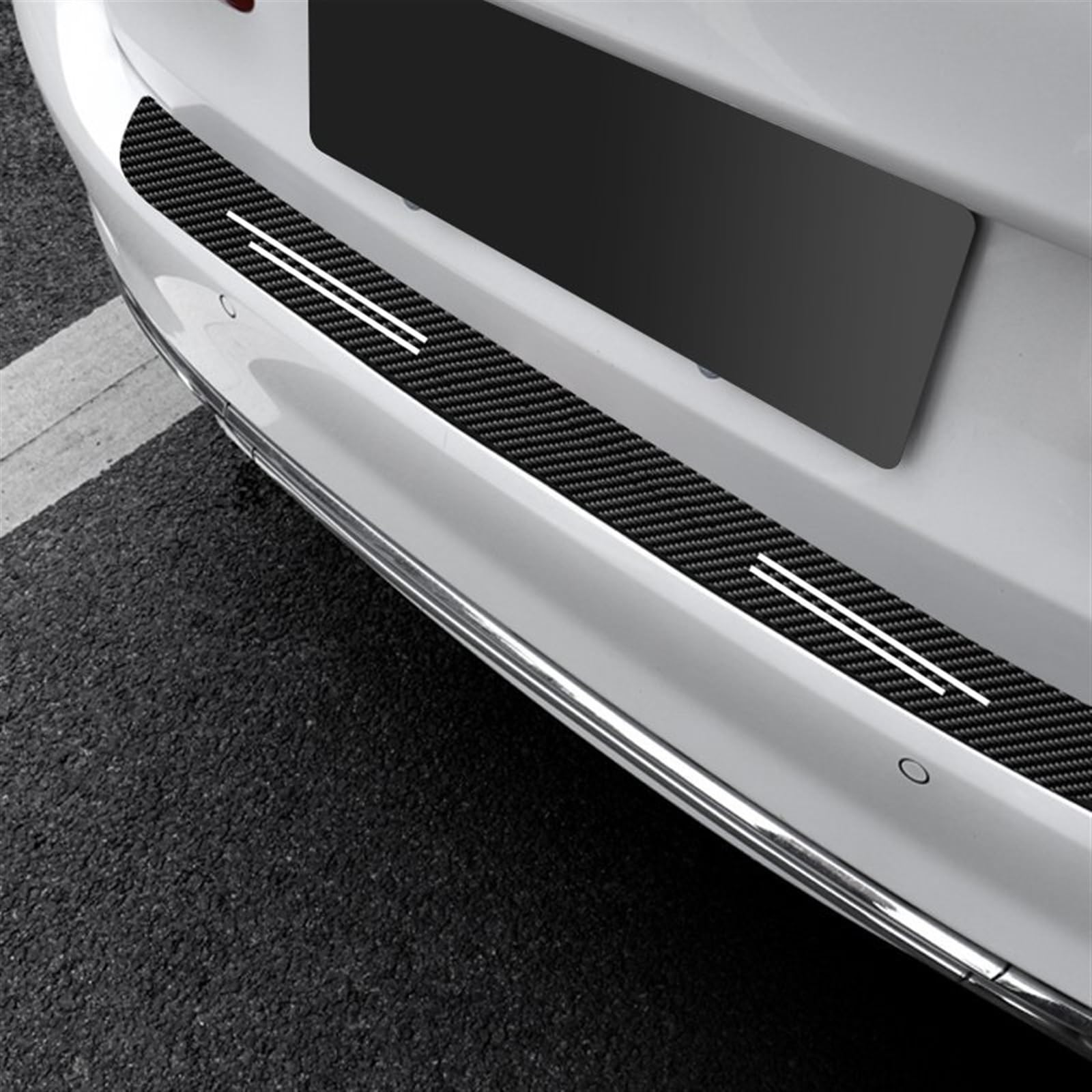 Tira Protectora de Parachoques Adhesivo Protector De Umbral Puerta Fibra Carbono para Parachoques Trasero Maletero para Ford para Mondeo para Focus Mk2 2 3 Mk3 Mk7 para Mk4