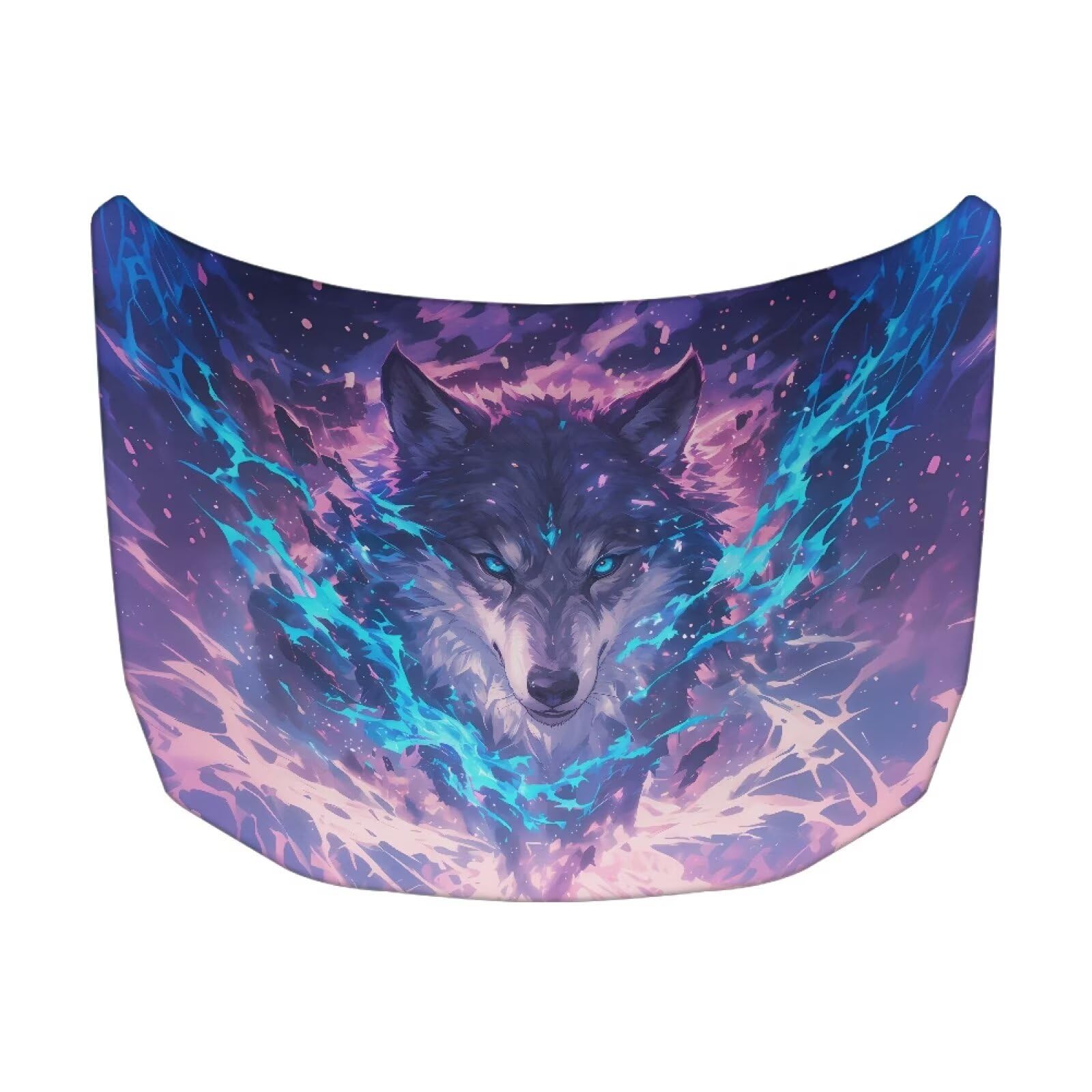 Cool Wolf Print Hood Cover Protector for Cars SUV Trucks Minivan, 59×39 Inch Stretchable Car Hood Wraps, Waterproof Sun-Proof Auto Exterior Accessories