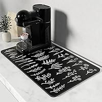 Vista 50 de Rnivvi Tapete de café, de 16 x 24 pulgadas, tapetes para barra de café para accesorios y organizador de estación de máquina de espresso, almohadilla