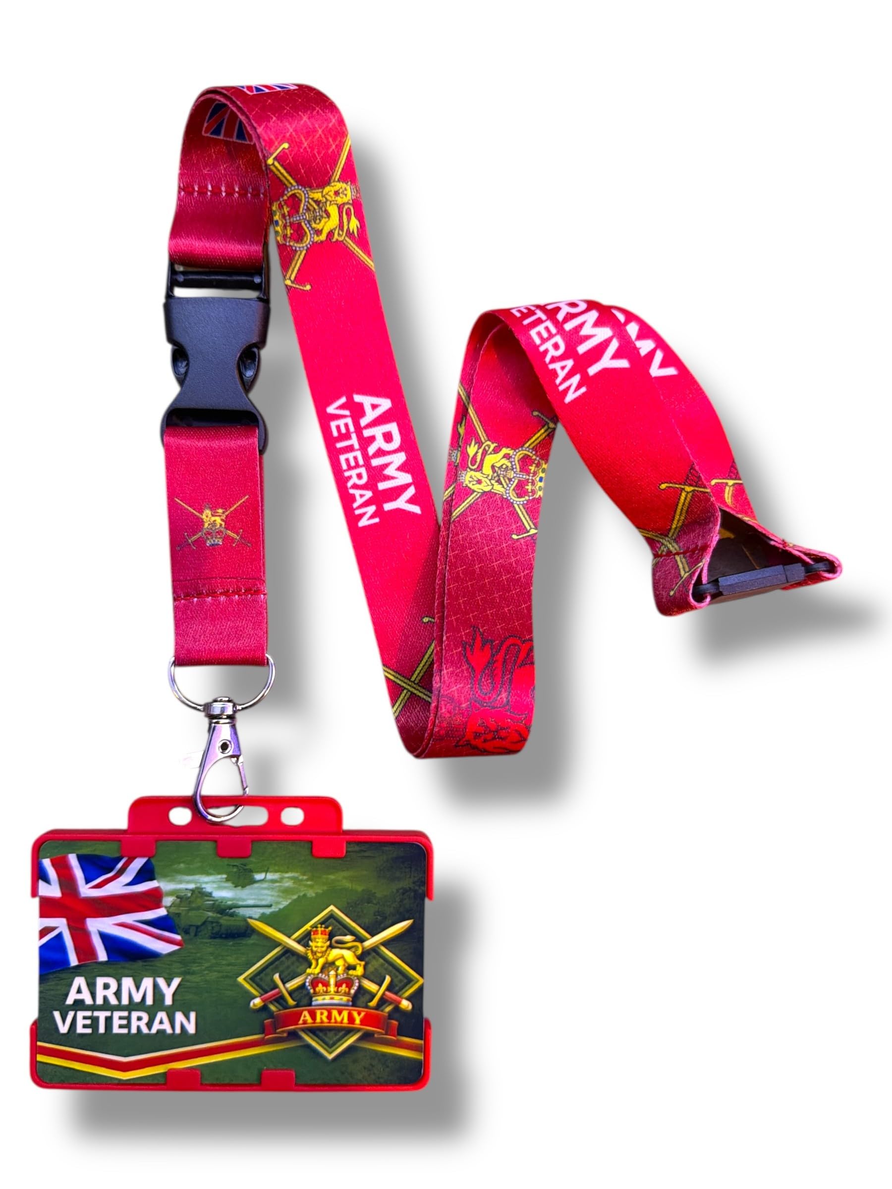 British Military Veteran Commemorative Lanyard, Matching Printed Card, Card Holder (Army Veteran)