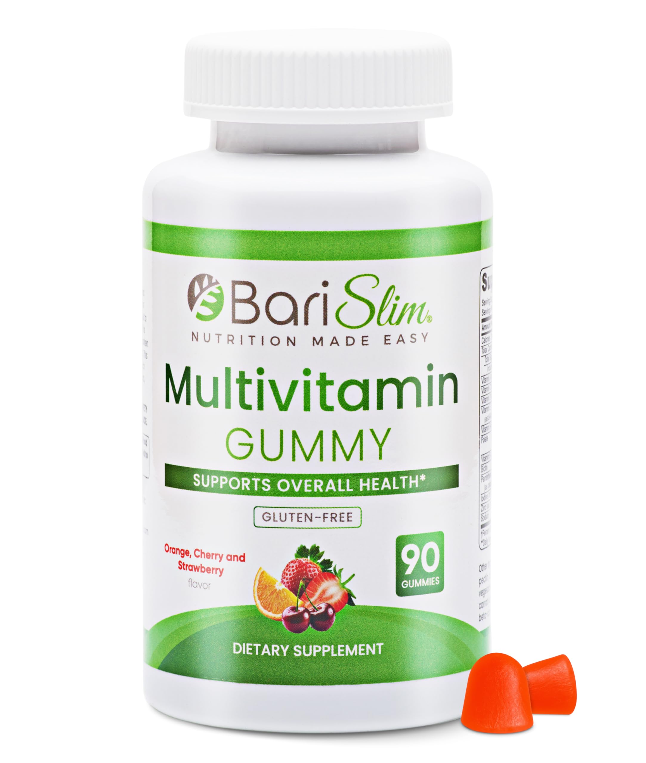 Bari Slim Bariatric Chewable Multivitamin Gummies - Specially Formulated Gummy Vitamin for Patients After Weight Loss Surgery - Easy to Digest & Great Tasting Fruit Flavors | 90 Fruit Chews