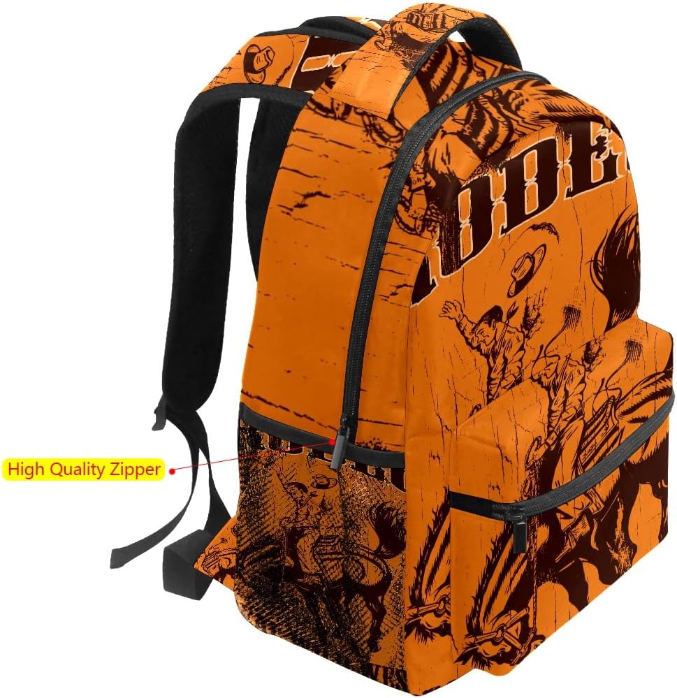 School Bag Girls Boys Backpack Rooeo Real Wilo West Cowboy Student Shoulder Book Bag Boy Girl Lightweight Durable Middle Elementary College Bags Satchel Travel Bag Hiking Camping Daypack