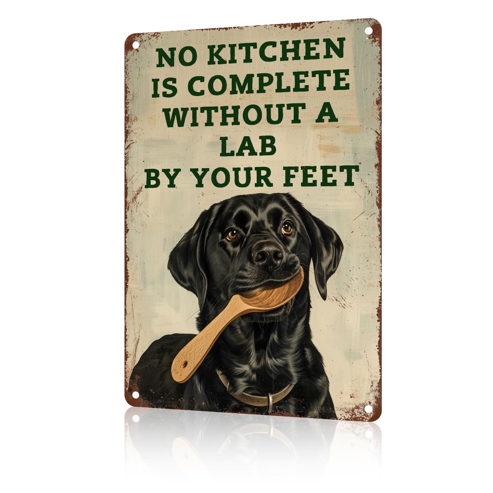Anceky Retro Metal Sign Black Labrador Tin Sign Retro Aluminum Metal Sign Wall Decor for Cafe Garage Kitchen Yard Outdoor 12×16 Inch