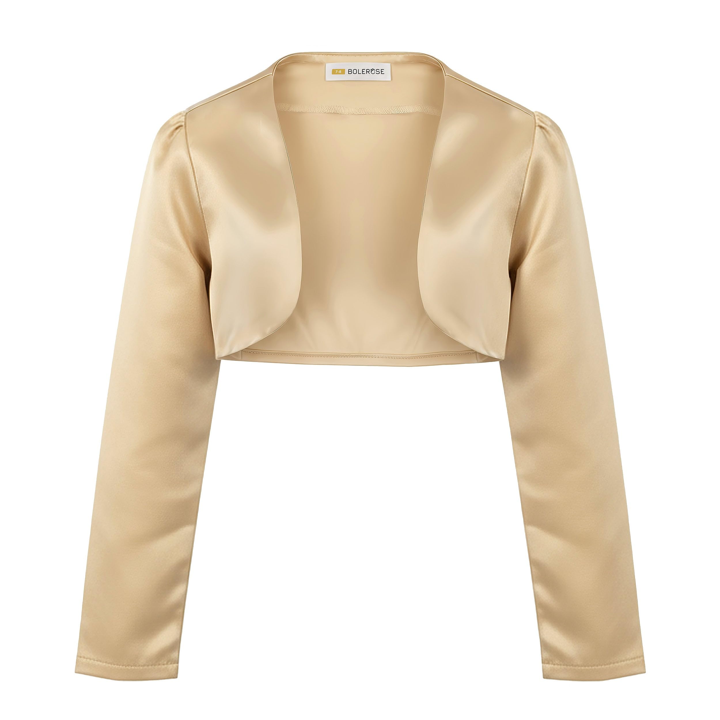 Bolerose Boléro en Satin à Manches Longues pour Fille Enfant