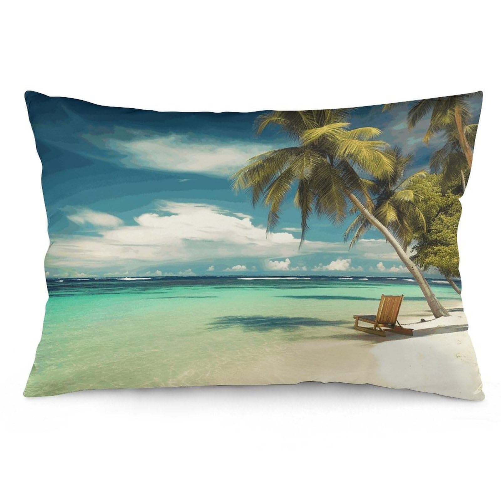 2 Pack Pillow Cases for Hair and Skin, Soft Breathable Pillow Case Covers with Hidden Zipper, Tropical Holidays Pillowcase 16 "x24 Pillow Covers for Sleeping Gift