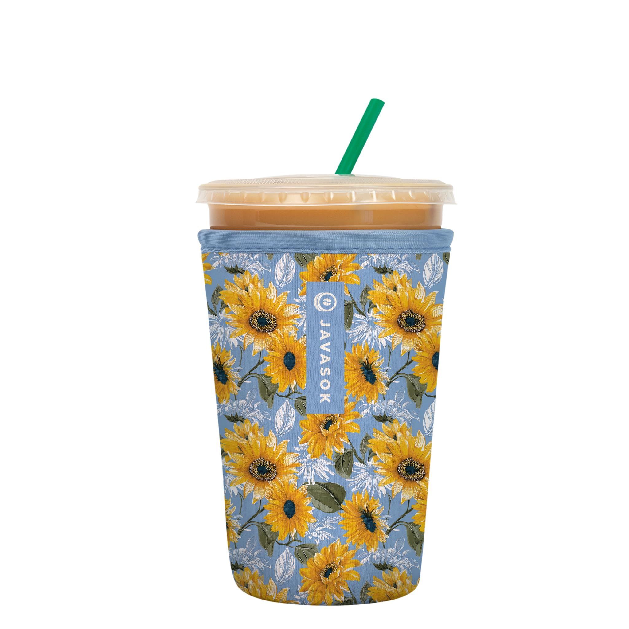 Sok It JavaSok Iced Coffee &amp; Cold Soda Insulated Neoprene Cup Sleeve (Sunflower Skies, Medium: 22-28oz)