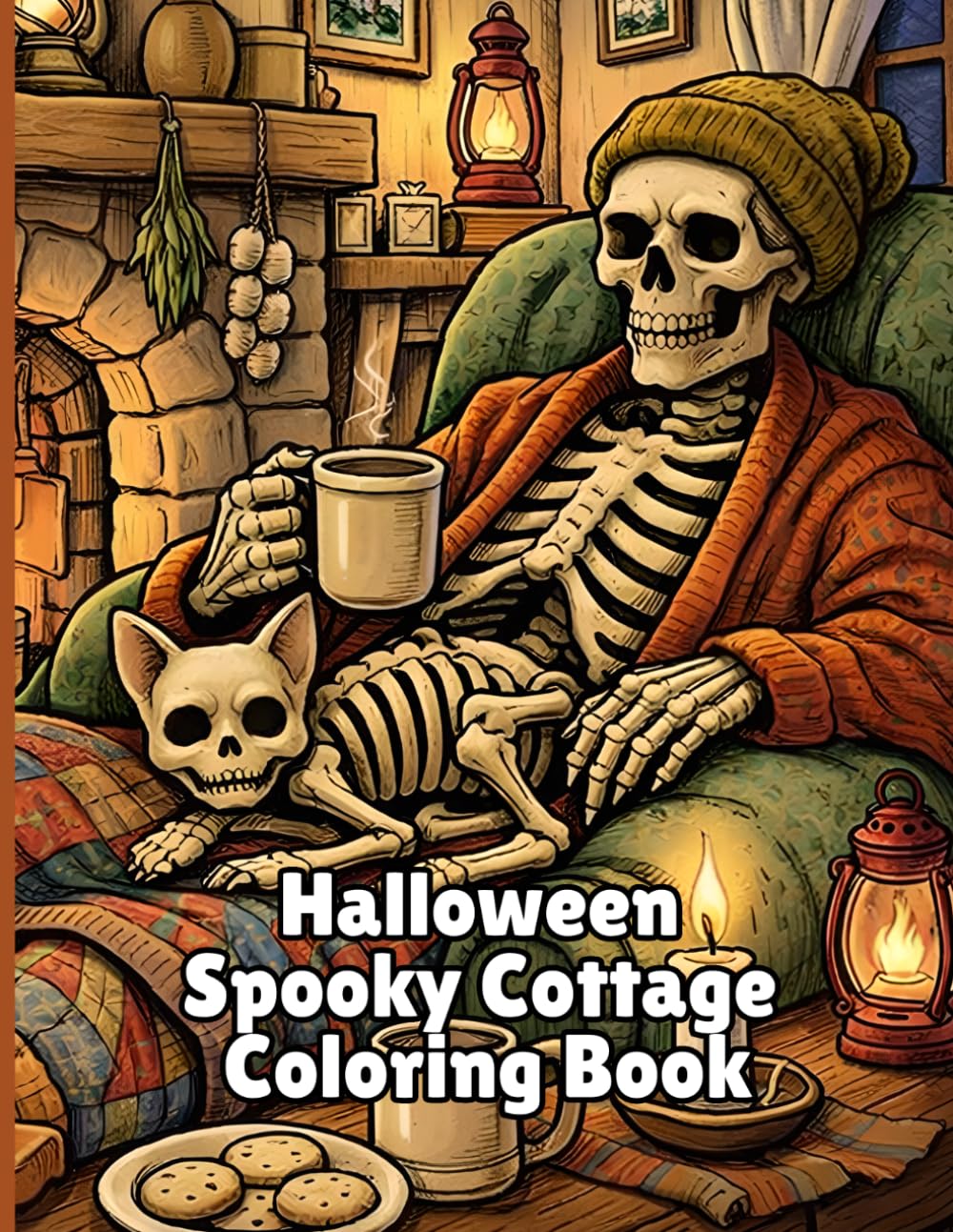 Halloween Spooky Cottage: Adult Coloring Book