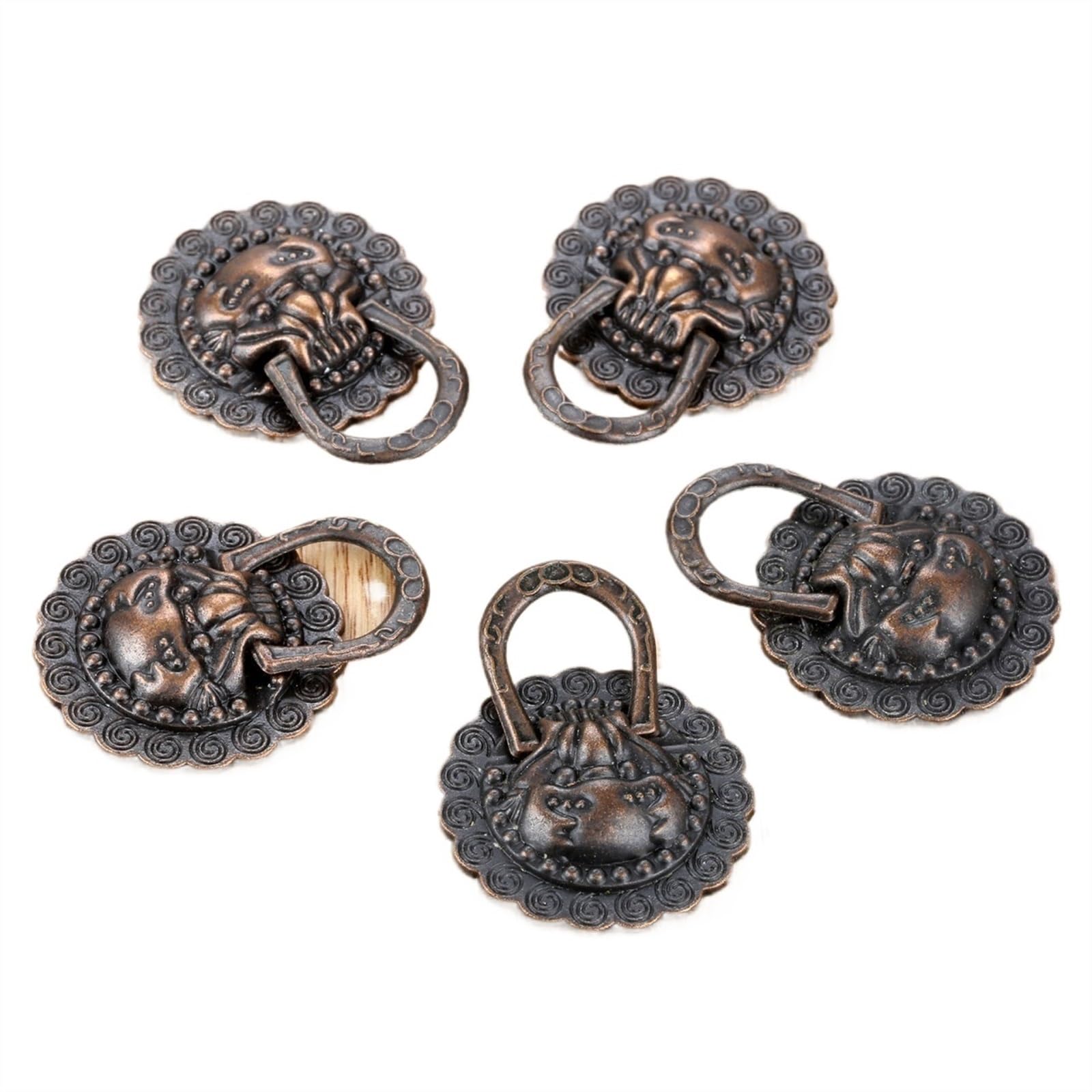 Poignées de tiroir tête de lion rétro boutons pour porte armoire x5