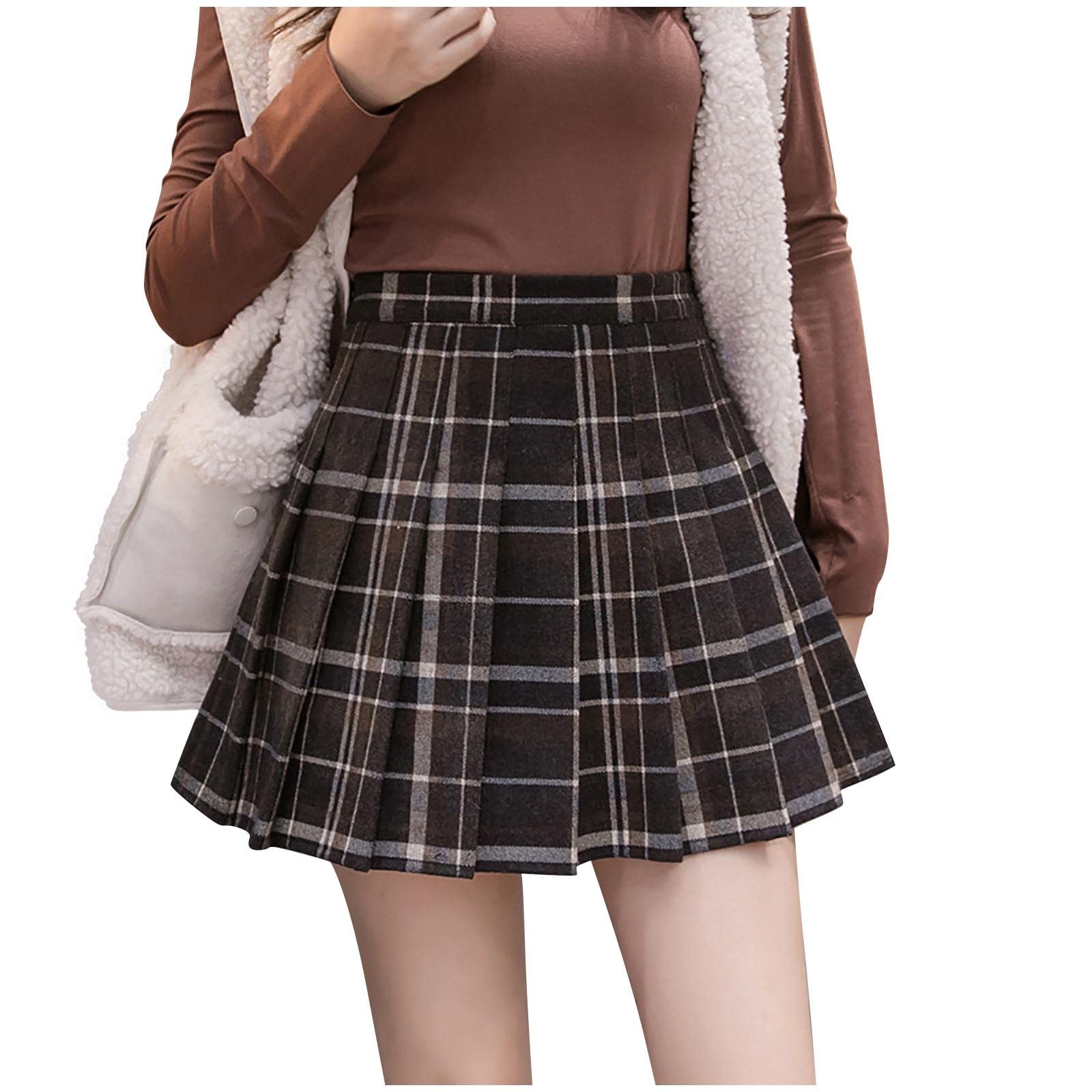 Faldas Mujer Falda Pantalones Cortos Mujer Cintura Alta Sexy Mini Falda Corta Escuela Plisado Gótico Una Línea Faldas Mujer