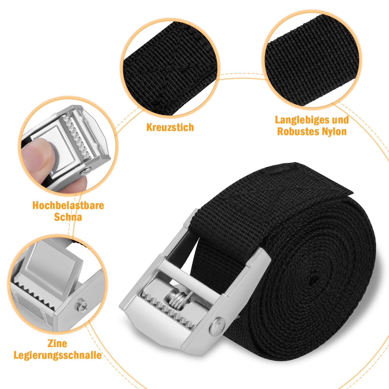 4 Pezzi Di Cinghia Di Serraggio Con Serratura A Bloccaggio 3M - Foto 14