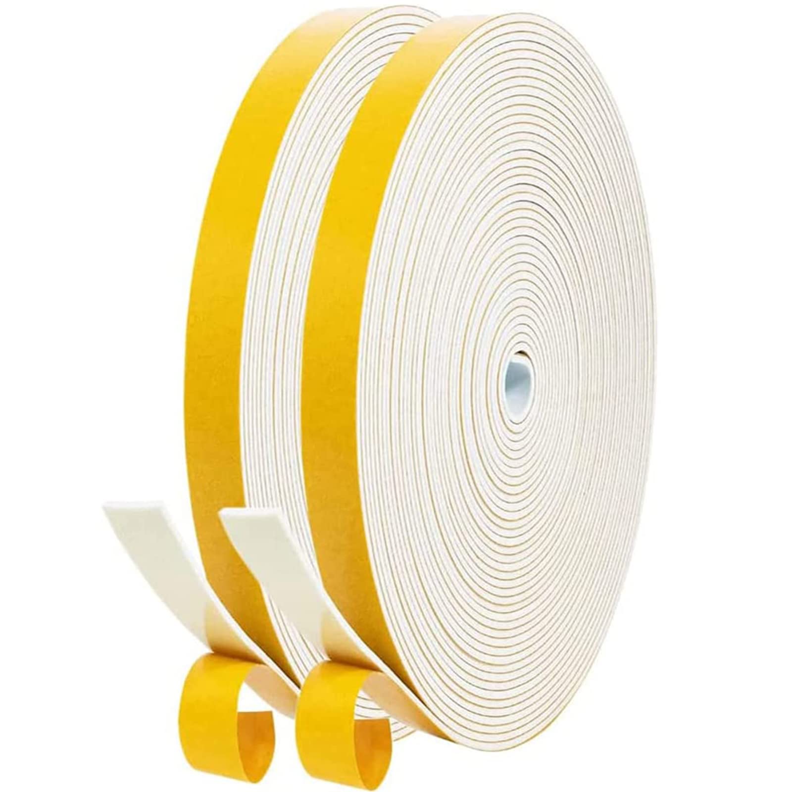 – Weather Stripping Sealing Tape for Doors Windows, Self-Adhesive Draught Excluder Foam Tape, 6 mm (W) x 1.5 mm (D) / 20 m (L) Rubber Insulation Seal Tape for Doors Windows Gap Seal