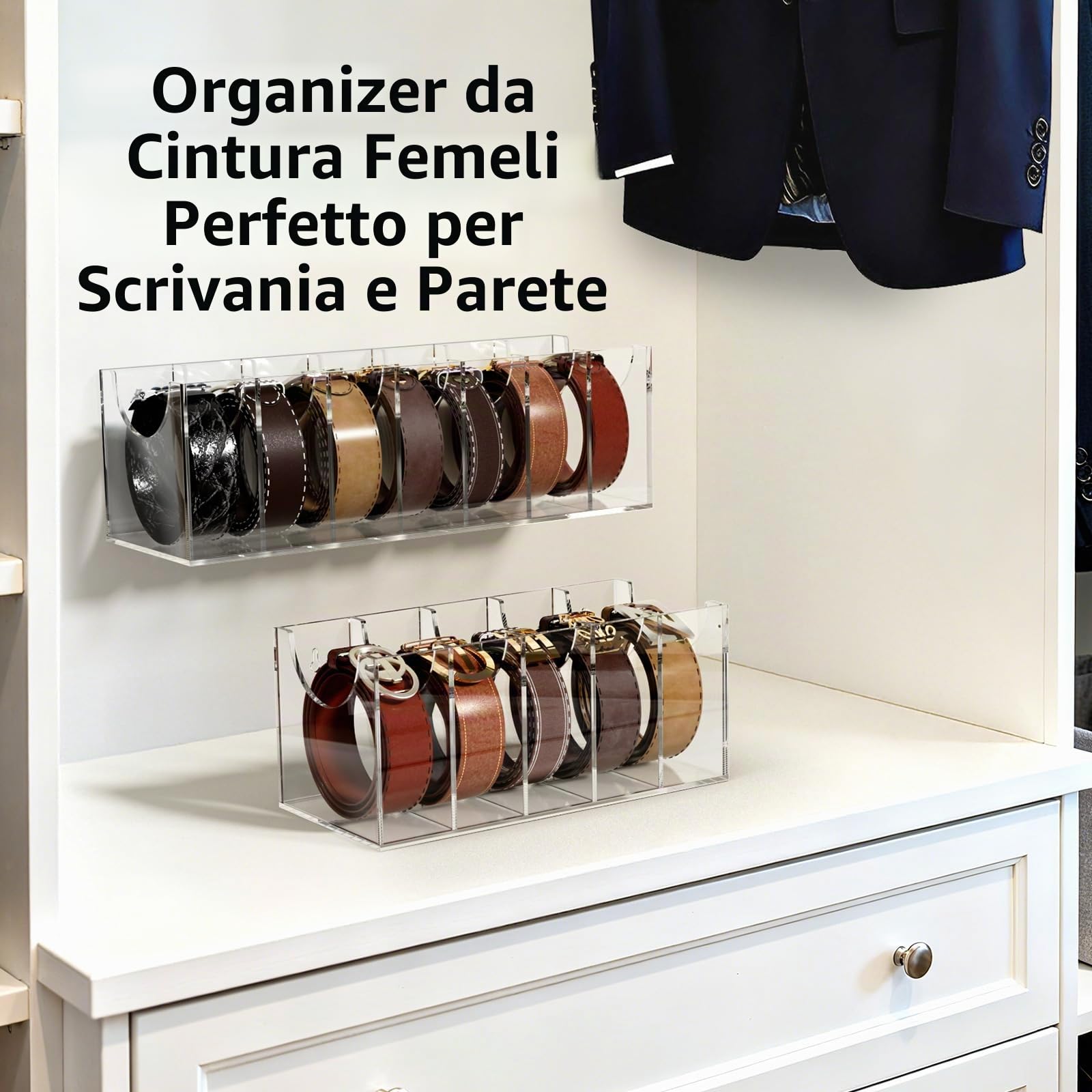 FEMELI Organizer per cintura, espositore in acrilico con 4 griglie per orologi, gioielli, trucchi, bracciali, anelli, giocattoli accessori (7)