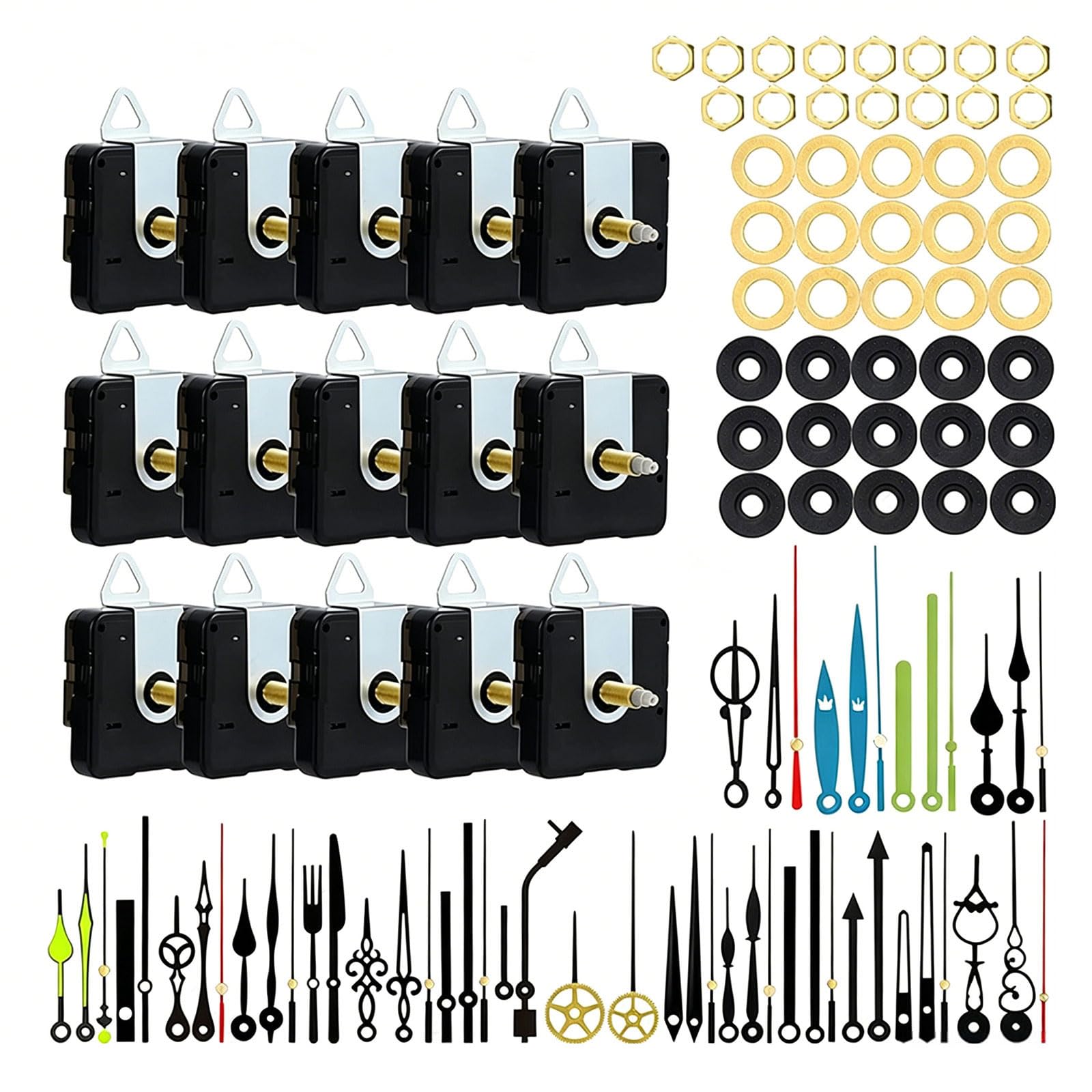 NRVTRE 1Set Quartzs Diys Wall Clock Movement Mechanism Battery Operated Silents Clocks Set Diys Repair Parts Replacement Wall Clock Movement Mechanism Battery Operated Repair Parts