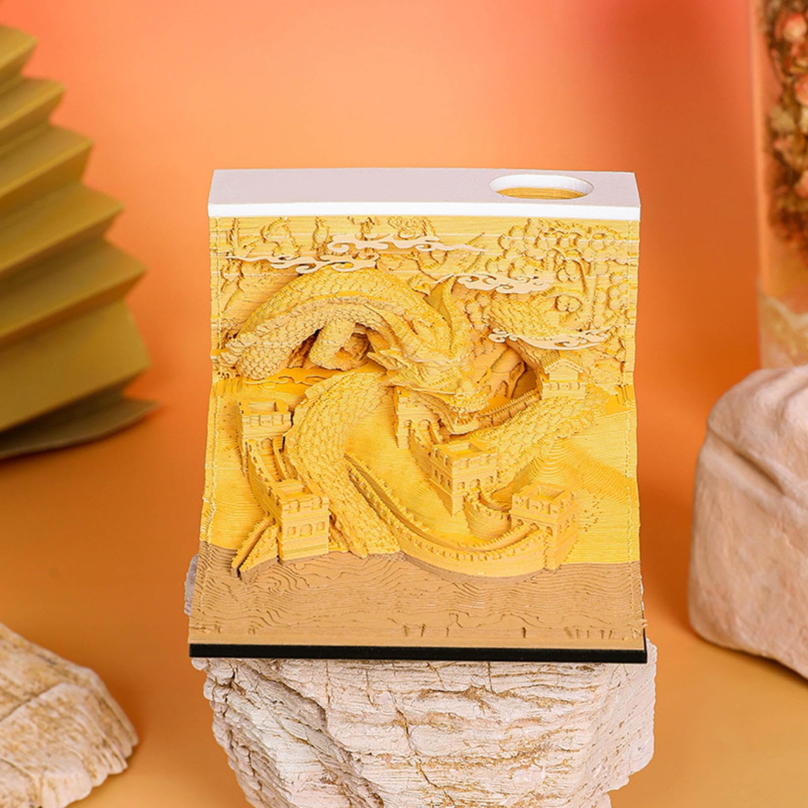 Bloc de notas 3D, bloc de notas 3D, bloc de notas de arte 3D, bloc de notas artísticas de dragón rasgado, exquisitas notas adhesivas creativas antiadherentes, bloc de notas de arte 3D, bloque de