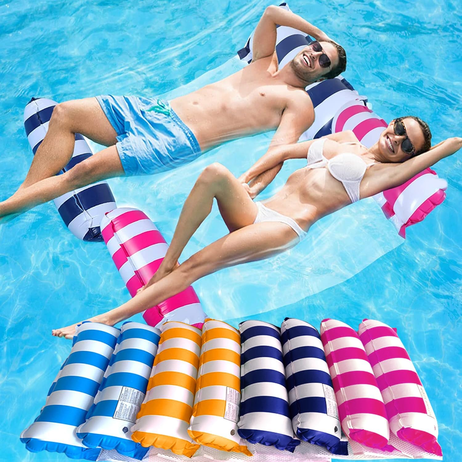 Pool Floats Inflatable Pool Floaties Adult, 4in1 Hammock Swimming Pool Floats Hammock, Water