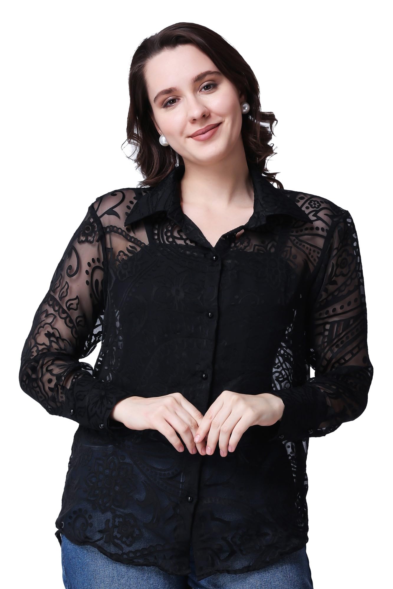 popwings Casual Printed Shirt for Women || Full Sleeves Comfortable Women Shirt for Summer || Regular-Fit Stylish Western Shirt for Women-picture-21