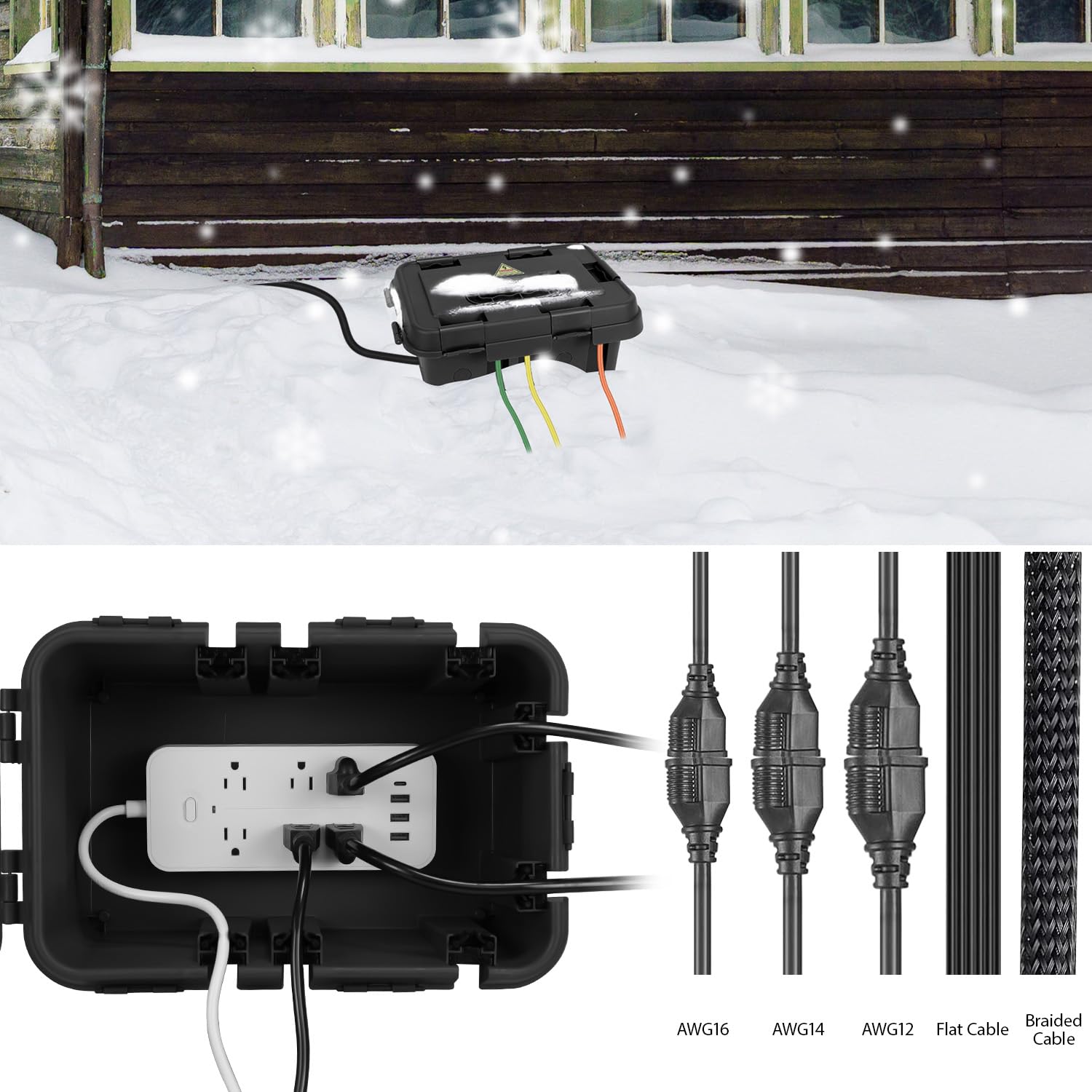 Snapklik.com : Outdoor Electrical Box, IP55 Waterproof Connection Box ...