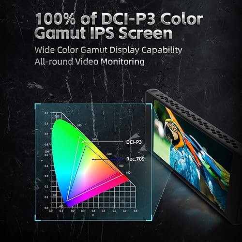 Miniatura 6 de Portkeys PT6 + NP-F750 - Kit de cargador Zgcine, pantalla táctil DCI-P3 IPS de 5.2 pulgadas, monitor de campo DCI-P3 IPS DSLR en cámara, entrada