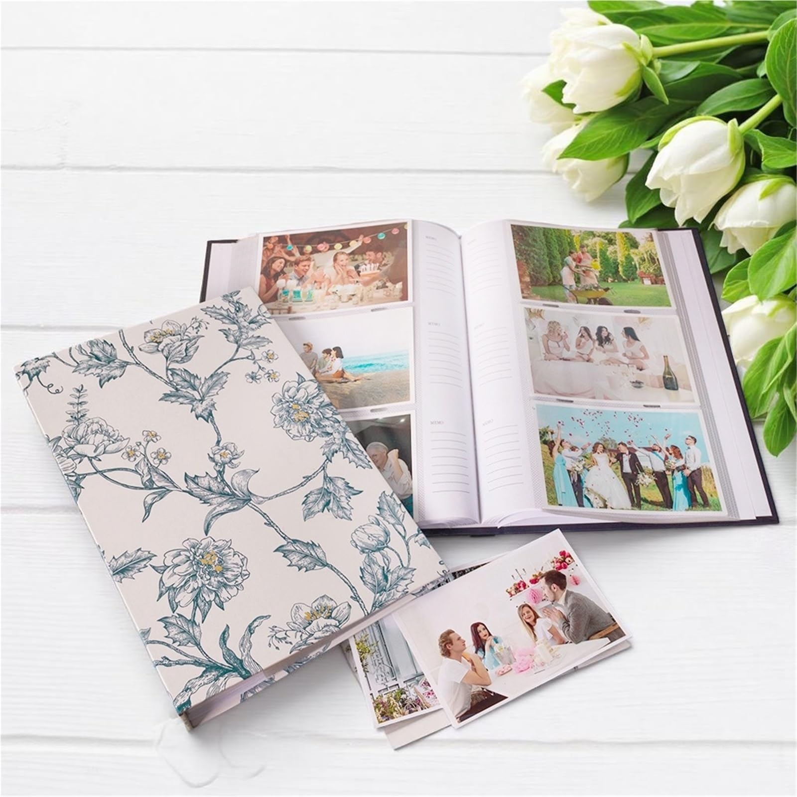 Album Fotos Beautiful Flower Cover Can Write A Photo Album Put 300 6-inch Photos Travel Commemorative Gifts(Color-01)