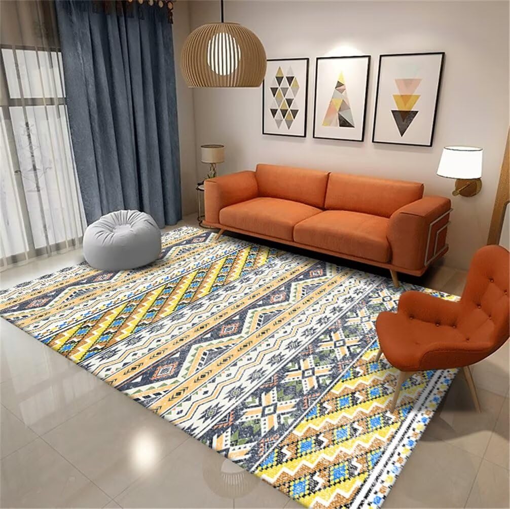 Grand tapis chambre 300x400 cm au design géométrique moderne