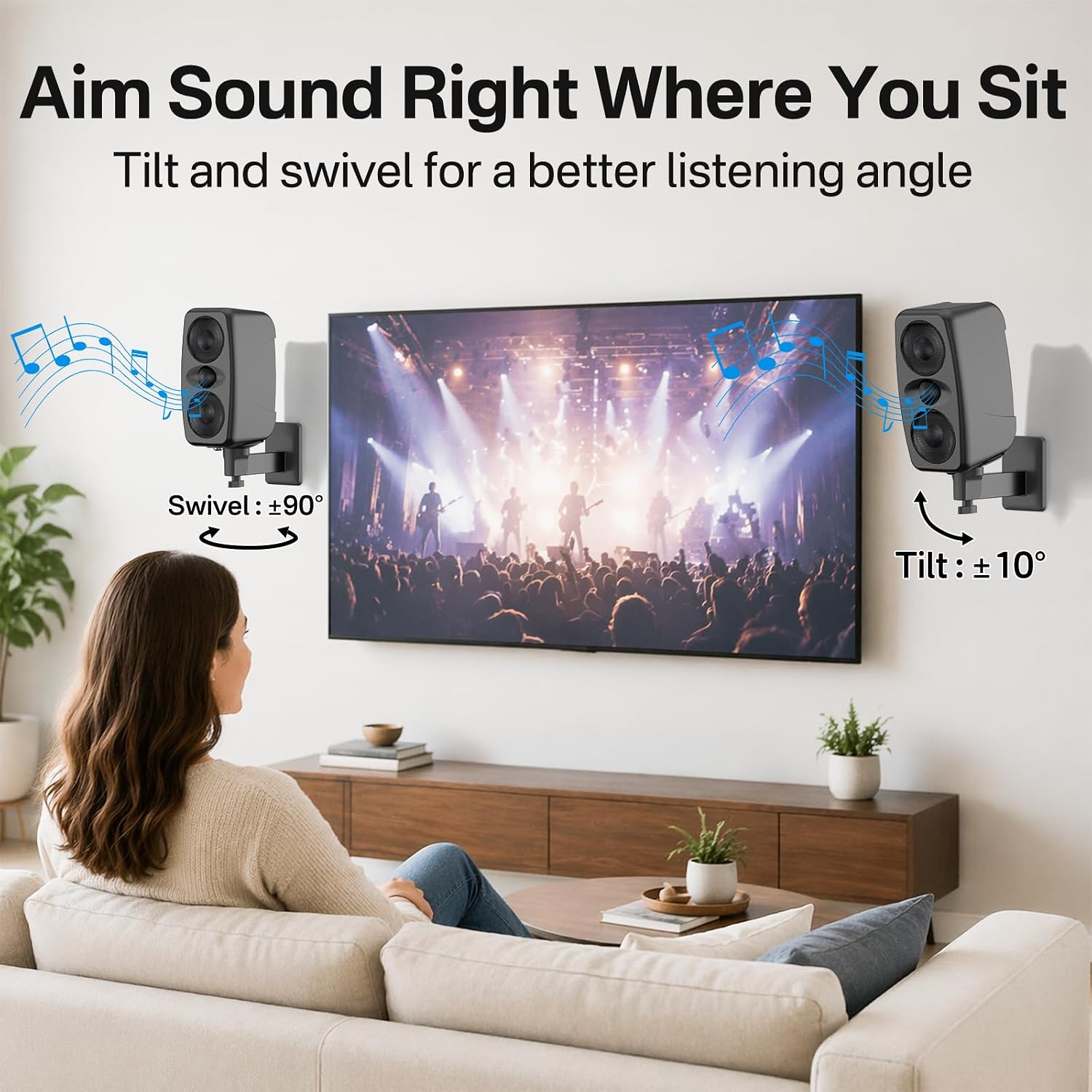Speaker Wall Mounts Pair with IK iLoud MMPro&MTM MKII Studio Monitor Mounts | Swivel & Tilt Angle Adjustable for IK iLoud Micro Monitor Pro & MTM MKII,All Metal construction,Space-saving,Easy to Install