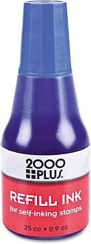2000 PLUS 032961 Tinta de recarga autoentintada, azul, botella de 0.9 onzas
