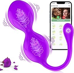 Vibrador Vibradorador Clitoris Pequeño Mujer Juguetes Eróticos Control Remoto APP 9 Modos Huevo Vibracion con Mando a Distancia Vibradores Consoladores Mujer con Vibracion Bolas Chinas Sex Toys(Lilla)
