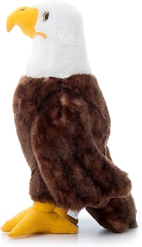 Miniatura 12 de The Petting Zoo Peluche de águila calva, regalos para niños, animales salvajes del zoológico Onez, juguete de peluche de águila calva de 12 pulgadas