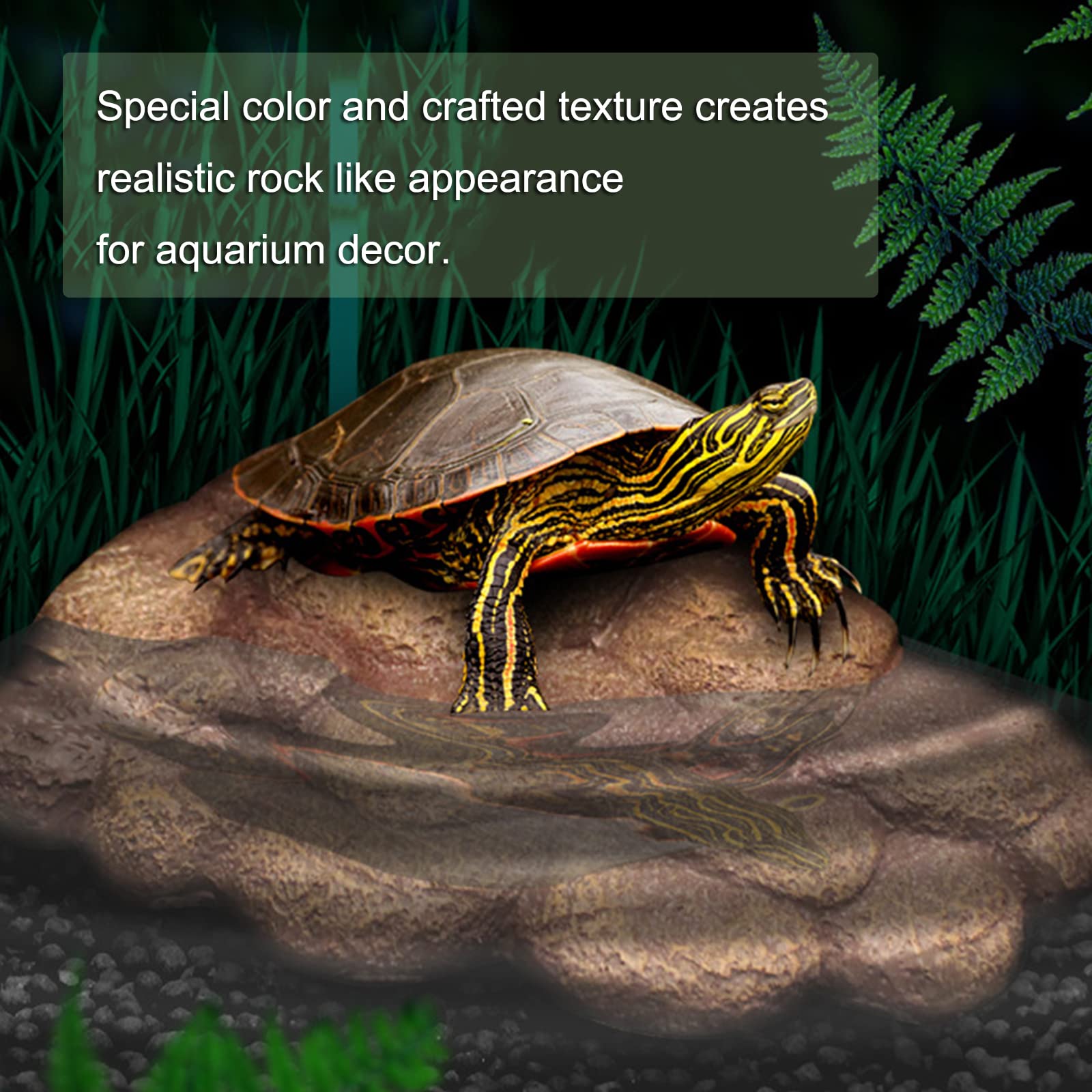 Isola Galleggiante Magnetica Per Tartarughe - Rampa Basking In Resina Per Acquario - Foto 9