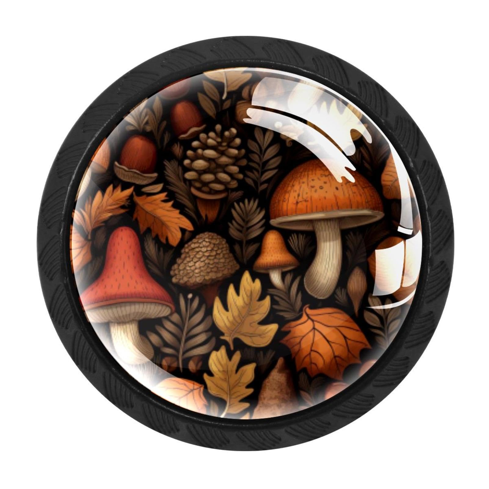 CHENZZZZ 4 Pieces Round Cabinet Knobs Thanksgiving Acorn Dresser Knobs Pulls Handles with Screws for Drawer Pulls Handles Knobs Door Knobs