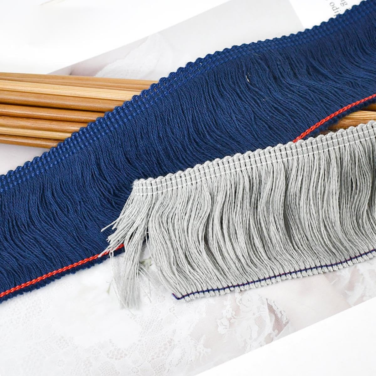 Franje Kwastje Trim Lint 5Yard/Lot 12 cm Handgemaakte DIY Katoen Kant Trim Kwastje Fringe Accessoires Beige Kleding Gordijn Tafel Trui Decoratief (kleur: B Beige 10 cm