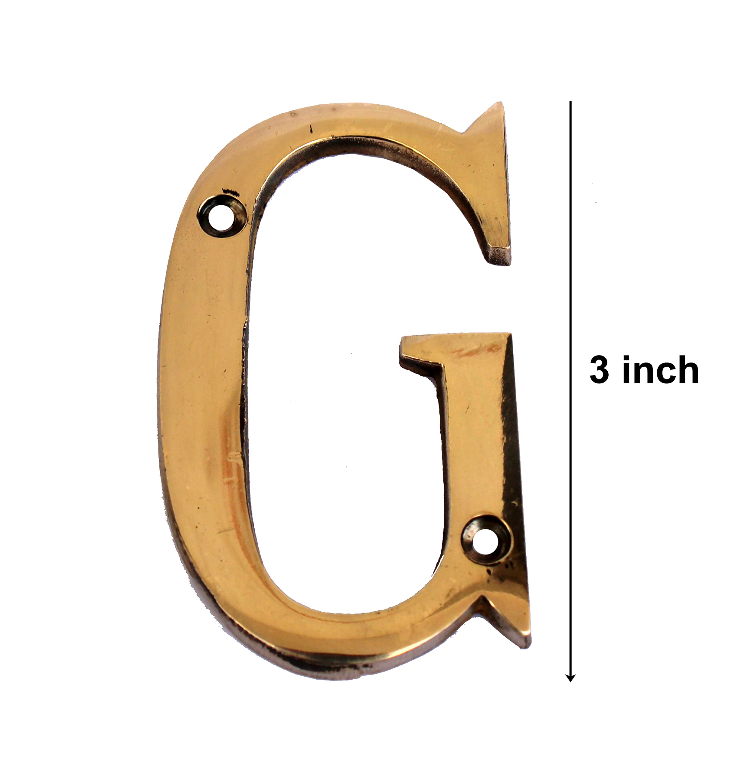 eSplanade - Mosiężny dom hotel drzwi nazwa alfabetu - tabliczka na drzwi ścienne litera alfabet - 7,6 cm - złoty (alfabet "G")