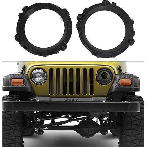 POETRYXIAO 7inch Headlight Mount Retainer Bracket Ring Replacement for Jeep Wrangler TJ 97-06