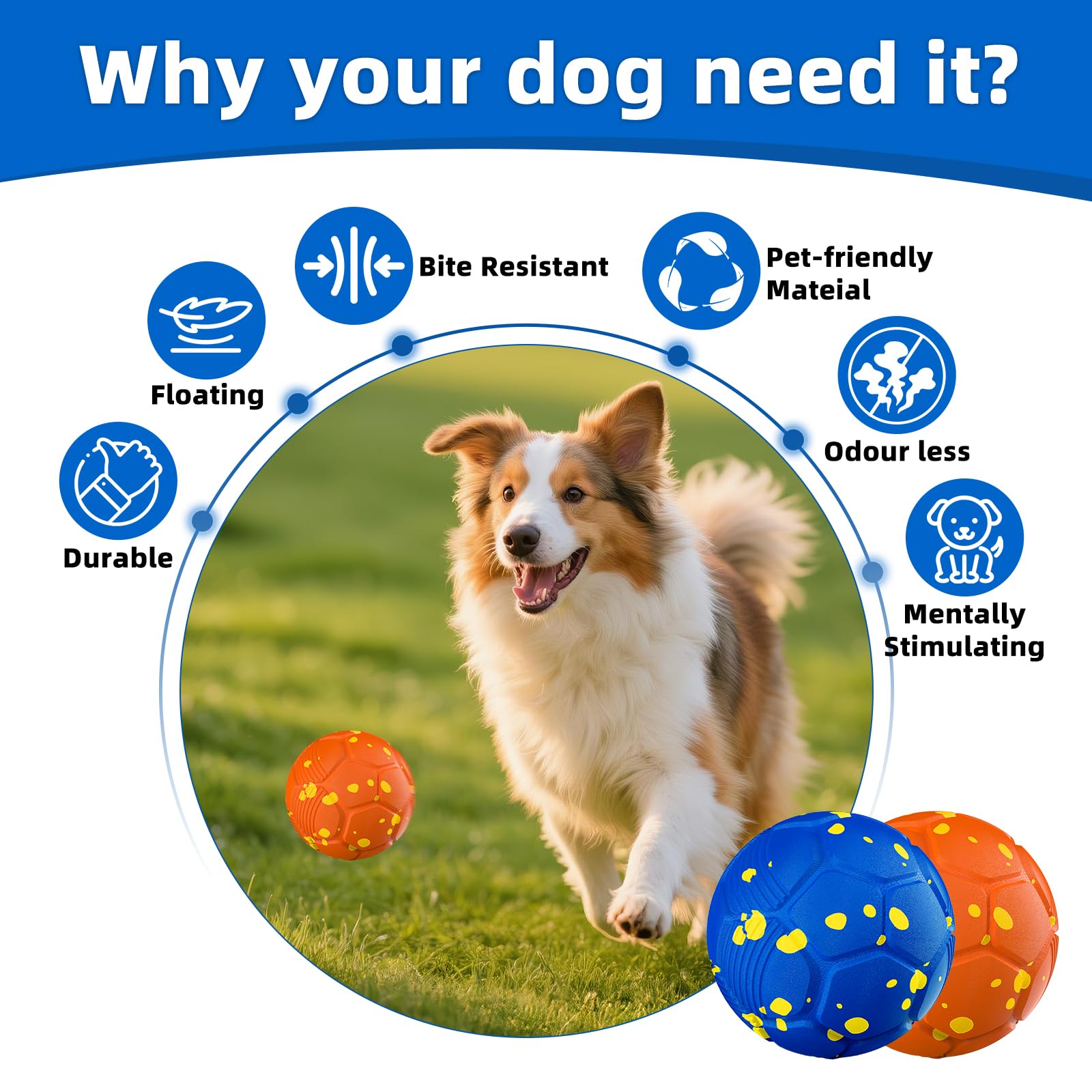 Pelotas para Perros Juguete Interactivo Inteligente Juguete con 3 Modos de Juego para Perros Medianos y Grandes con Función de Rodadura Automática Indestructible Impermeable Recarga