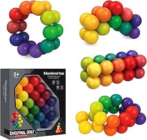 Sensory Fidget Toy for Kids, Magic Puzzle Ball Stress Toys, Girls Boys Teens Adult Kids Party Favors Quiet Fidgets Ball, Calming Squeeze Decompression Toys for 3-12 Ages Child