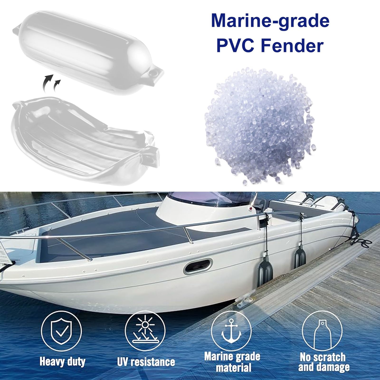 Defensas inflables para barco para protección de acoplamiento, kit completo con múltiples tamaños para uso marino