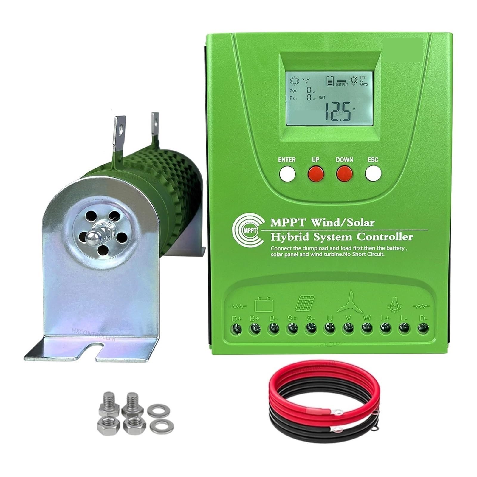 12V 24V 48V 2000W 2800W MPPT Hybrydowy Wiatr Solarny Regulator Ładowania Wbudowany Bluetooth Do Domowego Systemu Energii Wiatrowej Solarnej(Auto 24V 48V,Wind 600W Solar 600W)