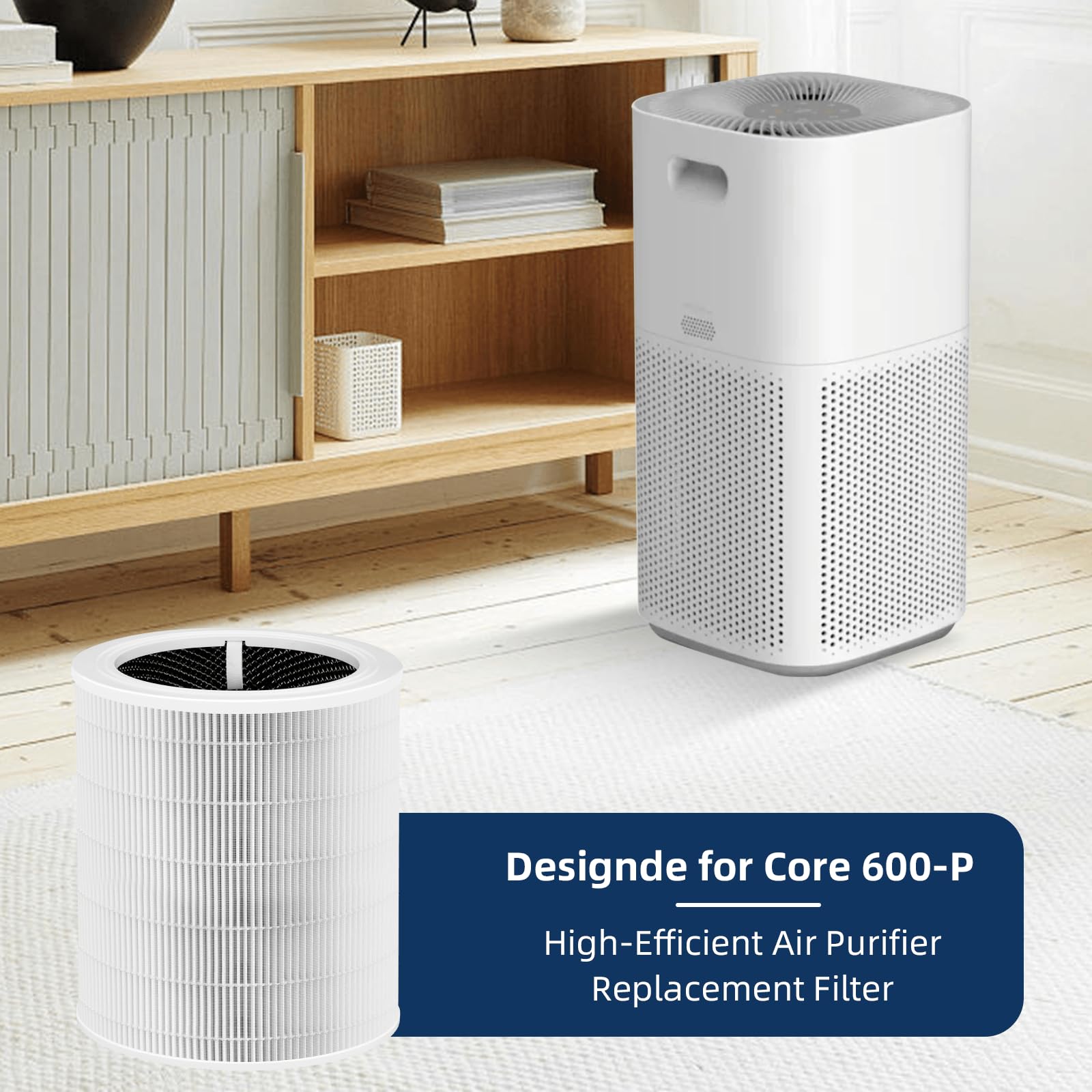 Core 600S Replacement Filter for LEVOIT Core 600S & Core 600S-P Air Purifier, 3-in-1 H13 True