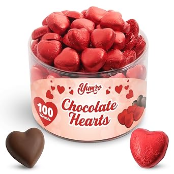 Fathers Day Milk Chocolate Hearts Candy, Milk-Chocolate, Bulk, 100 Pack