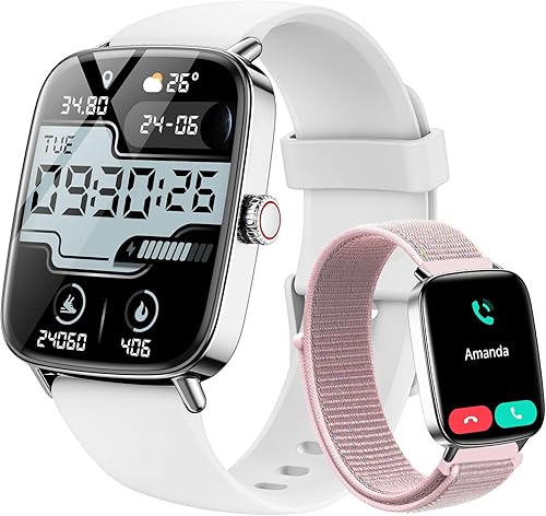 Tensky Reloj inteligente para mujer, Android y iPhone, pantalla táctil de 1.85 pulgadas, rastreador de actividad física con respuestahacer llamadas,