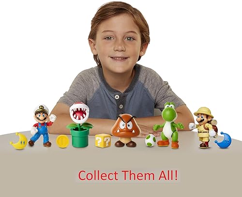 Miniatura 7 de World of Nintendo Super Mario Piranha Plant Figura articulada de 4 pulgadas con moneda