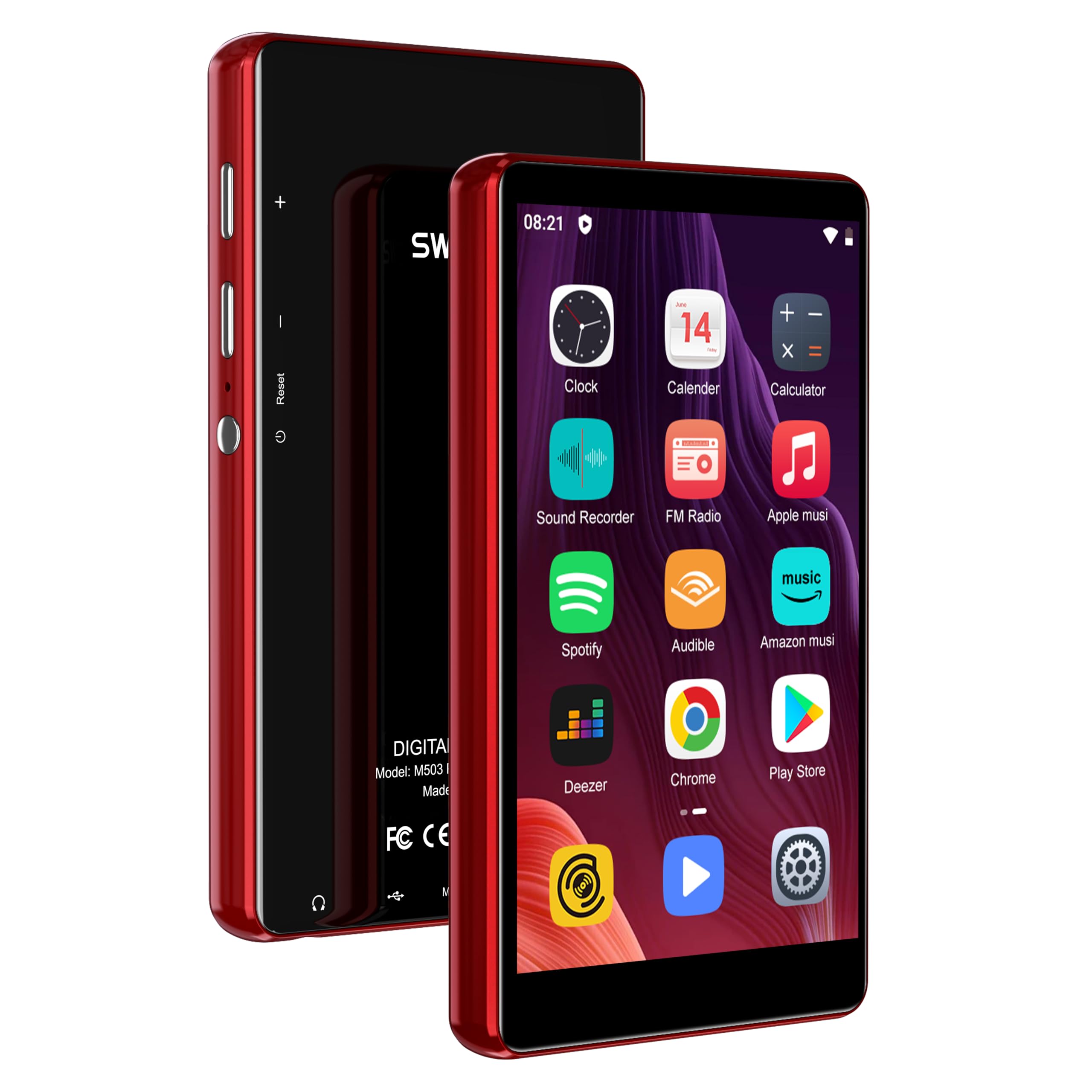 MECHEN MP3 Çalar Bluetooth 5.0, 32GB 2.4 inç TFT Renkli Ekran Hoparlörlü Dokunmatik Düğme FM