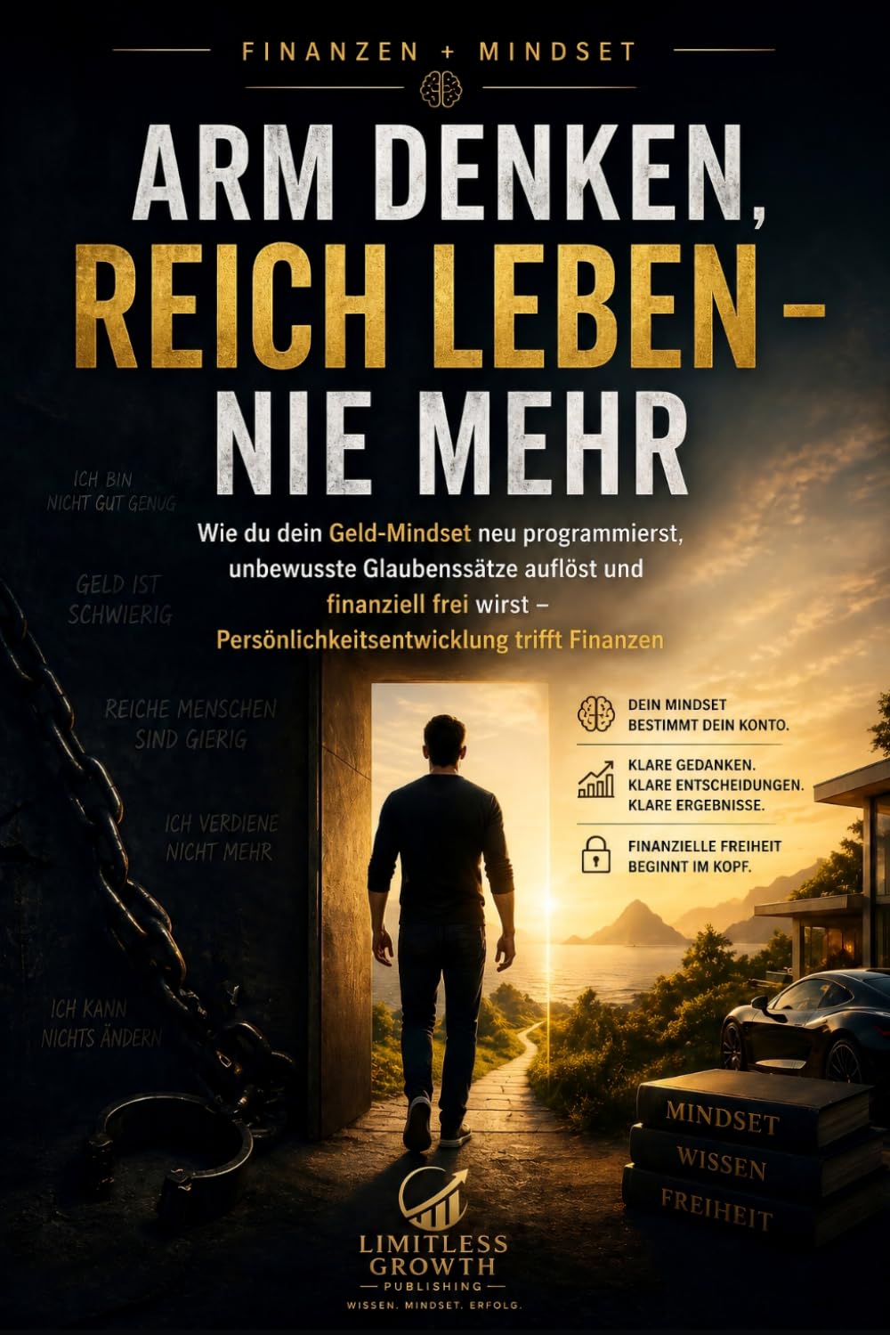 Arm denken, reich leben – nie mehr: Wie du dein Geld-Mindset neu programmierst, unbewusste Glaubenssätze auflöst und finanziell frei wirst – Persönlichkeitsentwicklung trifft Finanzen