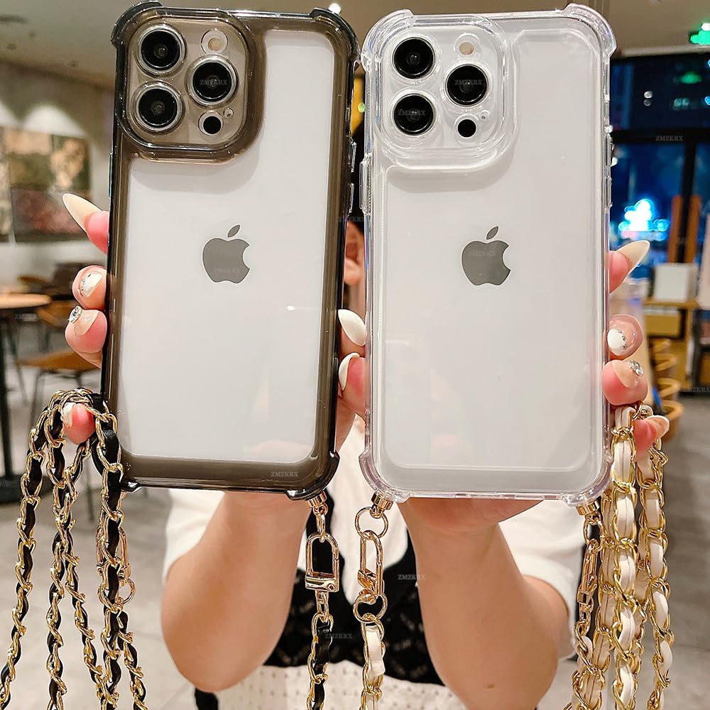 Odporny na wstrząsy silikonowy zderzak do iPhone'a 15 14 13 12 11 Pro Max X XR XS 7 8 Plus Crossbody smycz skórzany łańcuch, fioletowy, do 13Promax
