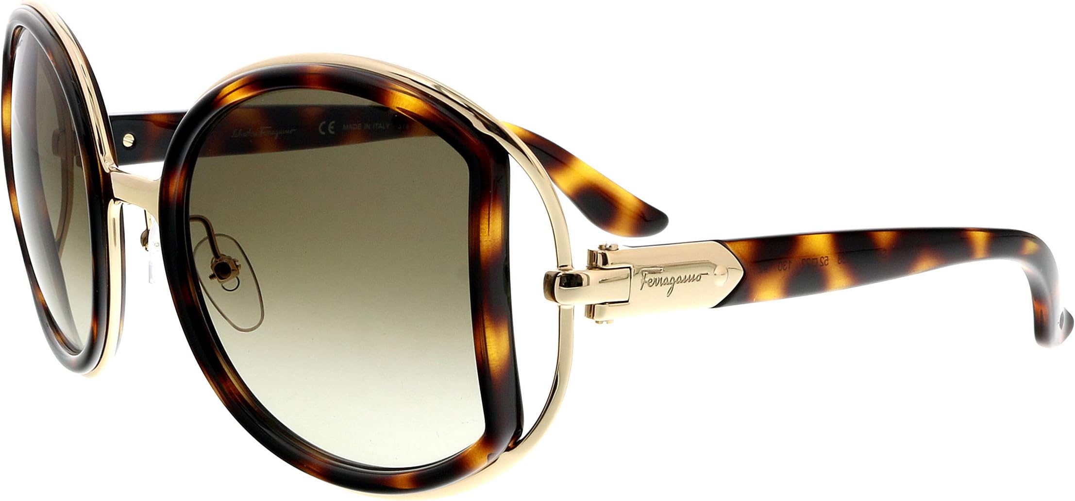 Salvatore Ferragamo SF719S 238 Womens Havana/Gold 52 mm Sunglasses