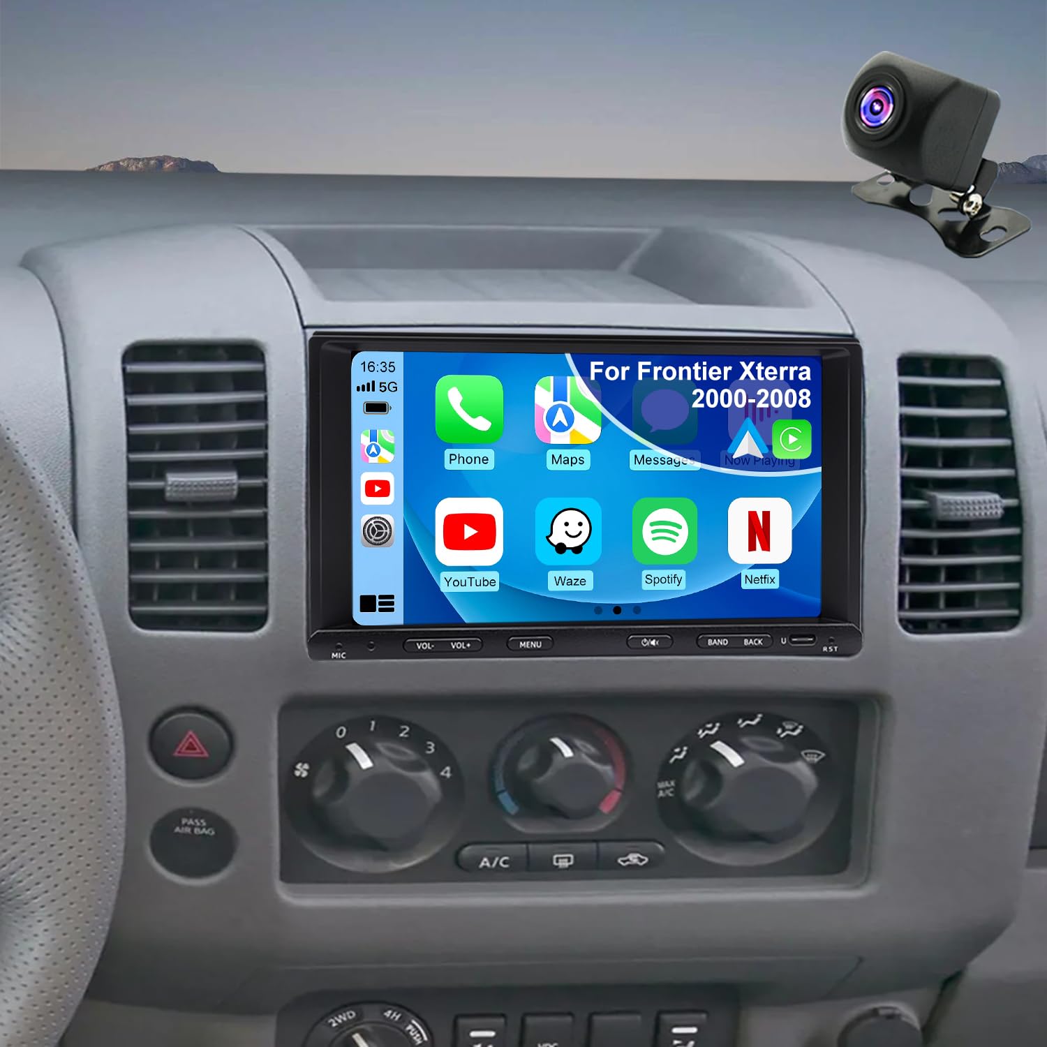 5G WiFi Upgrade Car Radio for Nissan Frontier Xterra 2000 2001 2002 2003 2004 2005 2006 2007 2008, 7 Inch Touch Scree Headunit Stereo with Wireless