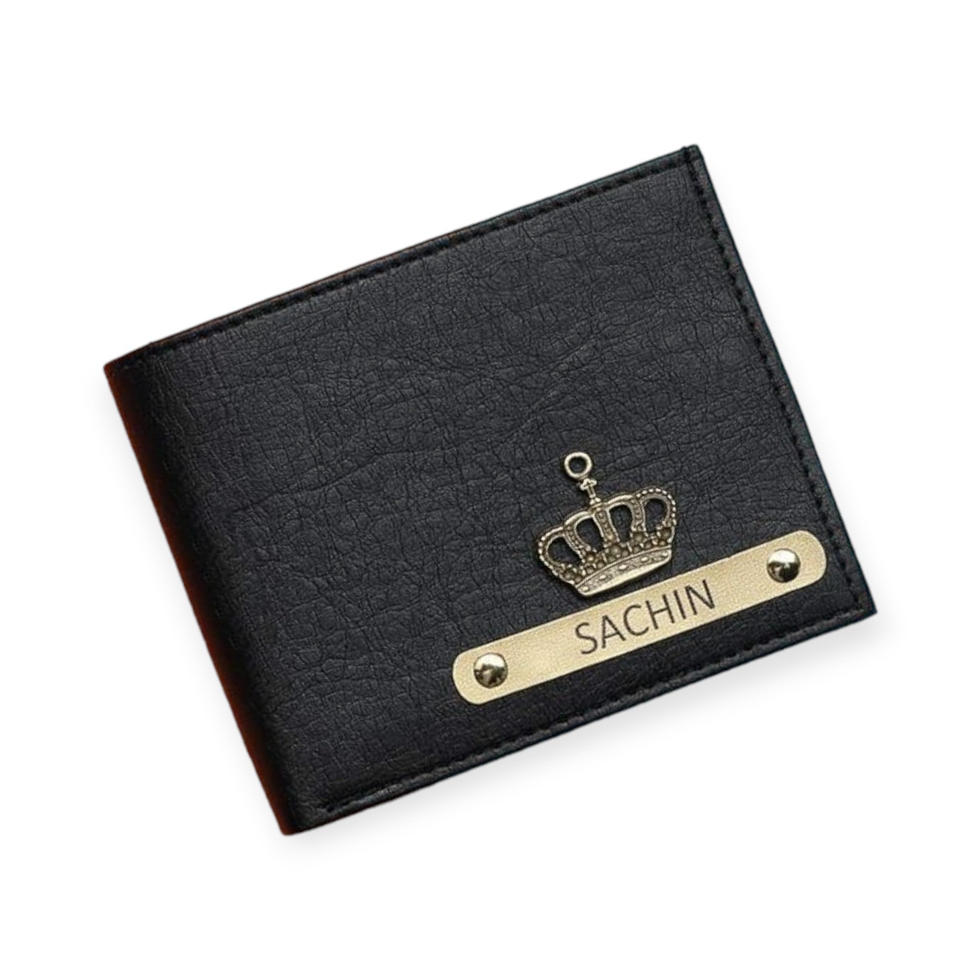 Leather Wallet for Men and Boys Customized Wallet Customise Gifts for Men | Personalized Wallet with Name & Charm Purse - Black-image-46