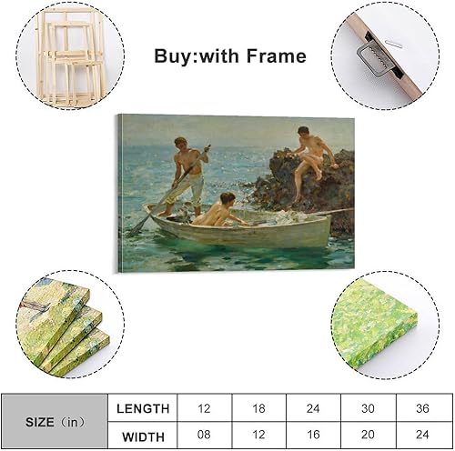 Vista 7 de Henry Scott Tuke - Póster de The Bathing Cove - Póster de pared para pared, pintura en lienzo, obras de arte, dormitorio, sala de estar, decoración