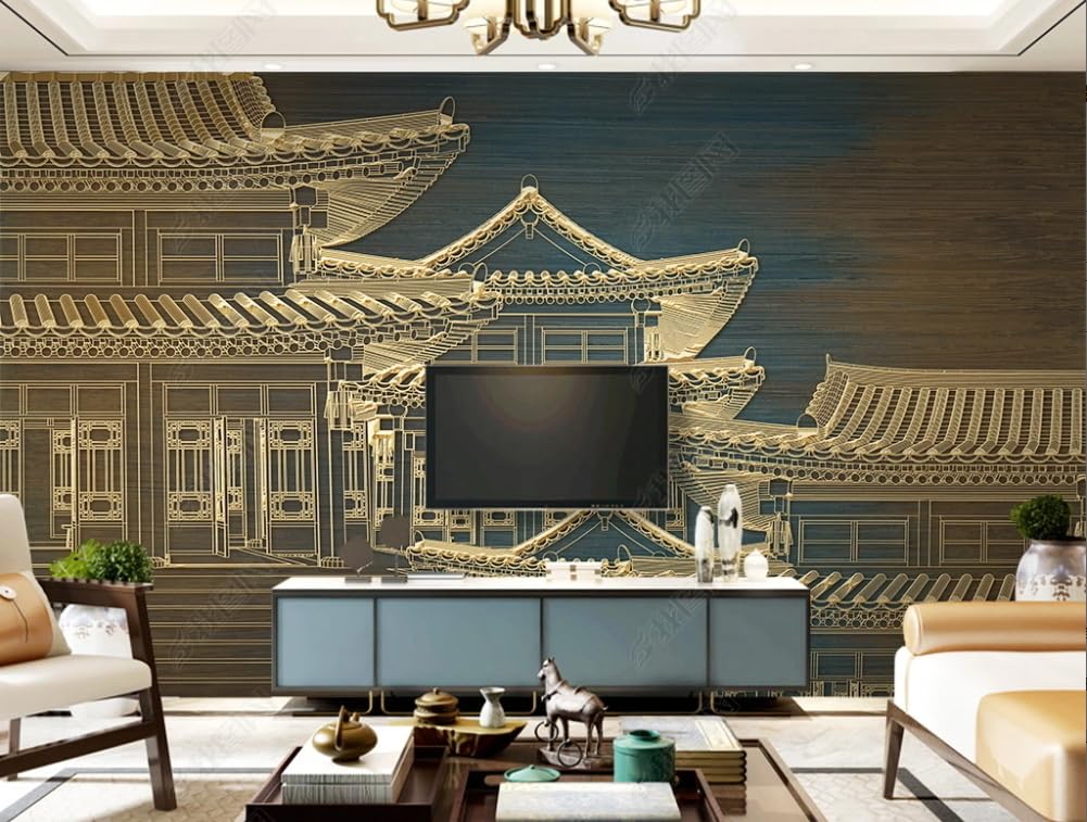 Papier peint intissé palais classique chinois grand format 300x210cm